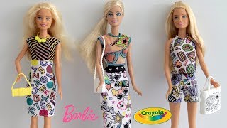 Barbie Crayola Set Barbie Dolls Fashion Clothes | Unboxing, Coloring & Dress Up Play Barbie Crayola Set Barbie Dolls Fashion Clothes | Unboxing, Coloring & Dress Up Play