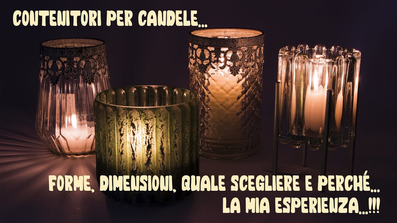 Tutorial candele fai da te Contenitori per candele in cera di soia, forme  dimensioni e. 