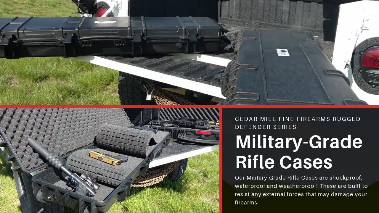 Cedar Mill Fine Firearms Brand new Military-Grade Shockproof Rifle Cases - Rugged Defender Series