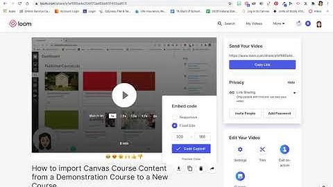 How to embed a Loom video into a Canvas Page