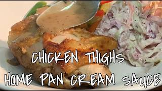 CHICKEN THIGHS WITH CREAMY PAN SAUCE | SUPER CRISPY SKIN CRUST screenshot 3