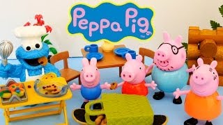 Play Doh Peppa Pig Surprise Picnic With Chef Cookie Monster Play-Doh Bakery Fisher Price