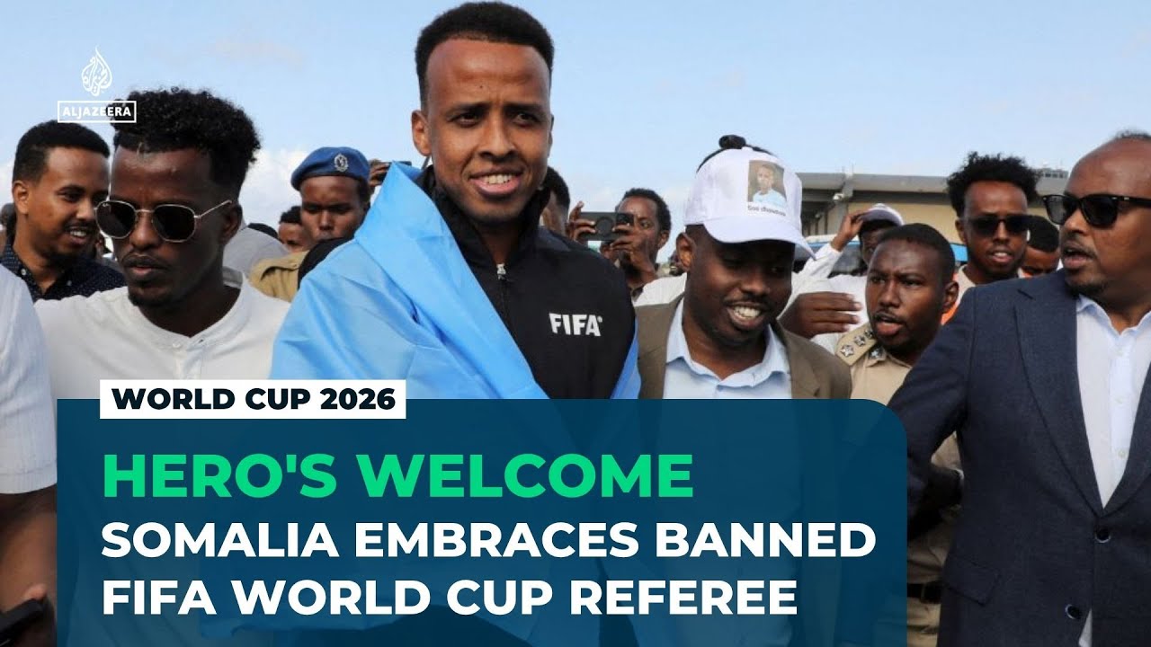 استُقبل الحكم الصومالي عمر أرتان، حكم كأس العالم، استقبال الأبطال بعد رفض الولايات المتحدة دخوله.