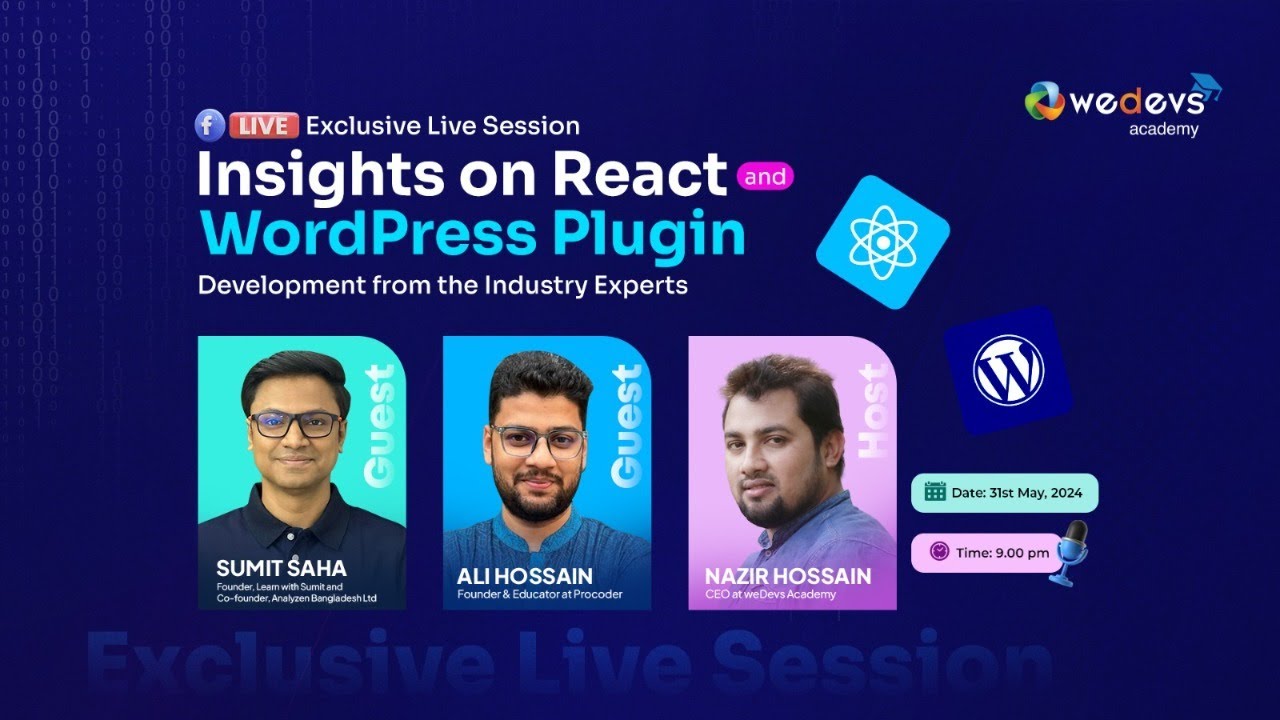 Exclusive Live Session Insights on React and WordPress Plugin Exclusive Live Session Insights on React and WordPress Plugin
