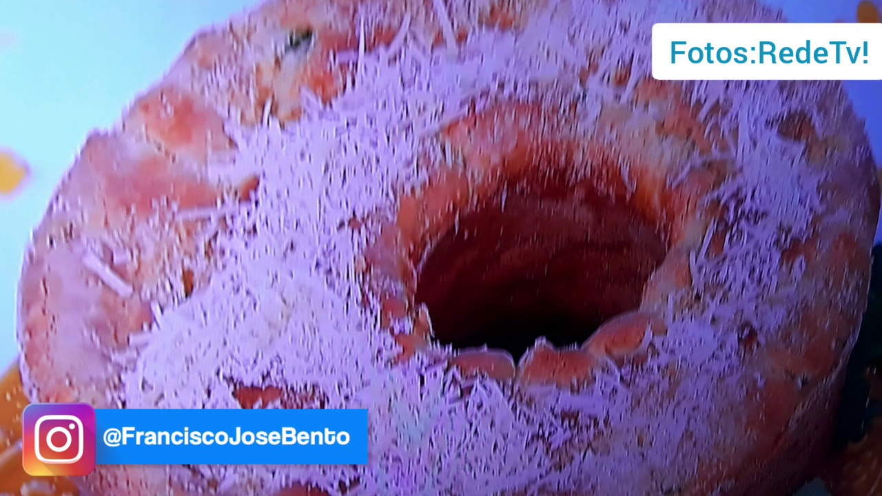 Receita de bolo de fubá salgado com linguiça Edu Guedes e você 25/02/2020 passo a passo