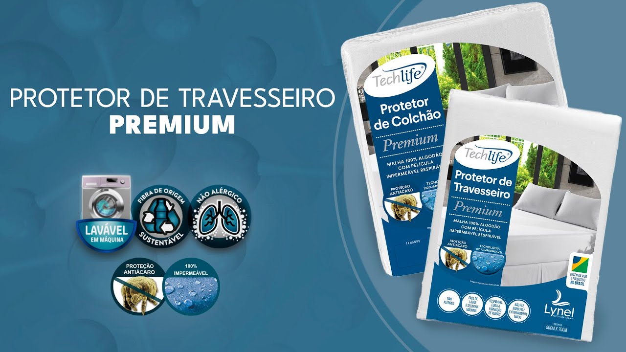Protetor de Travesseiro Impermeável Lynel Techlife Premium Algodão | ShopCama