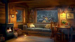 Quickly Drift Off to Sleep with Rain Sounds and Fireplace Crackles in Cozy Cabin Getaway