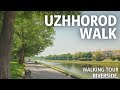 Walking Tour Uzhhorod Riverside Ukraine 4K City Walk