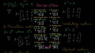 “Types of Matrices you must know for exams ✍️ #matrices #typesofmatrices #linearalgebra