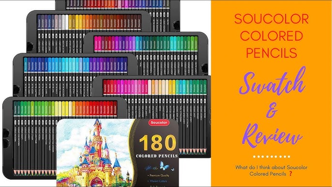 Soucolor Soft Series Pencils 180pc. Greys Included Color Wheel Set