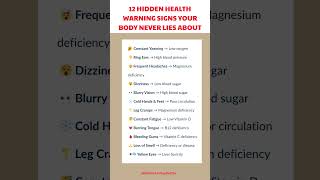 12 Hidden Health Warning Signs Your Body Never Lies About