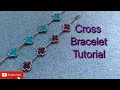 Seed bead bracelet tutorial cross / flower beaded bracelet easy how to guide.