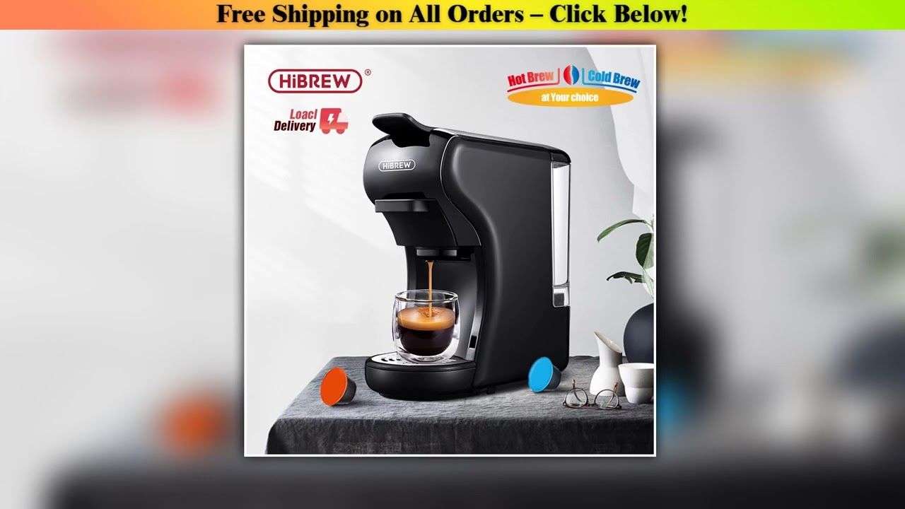 HiBREW Coffee Machine 19 Bar 4in1 Hot & Cold Multiple Capsule Espresso Cafetera Pod Coffee Maker