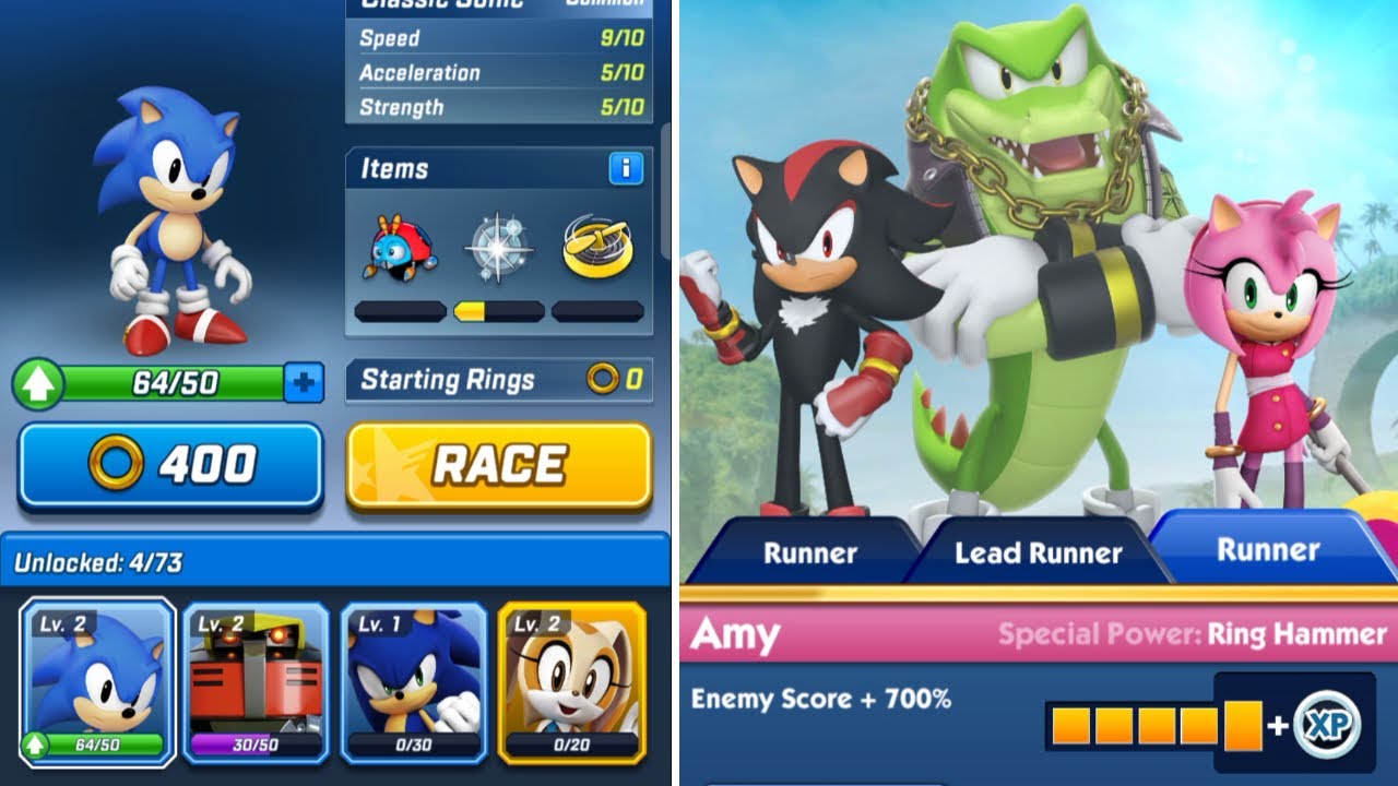Sonic Dash 2 VS Sonic Forces I Baby Sonic VS Shadow VS Vector VS Amy ...