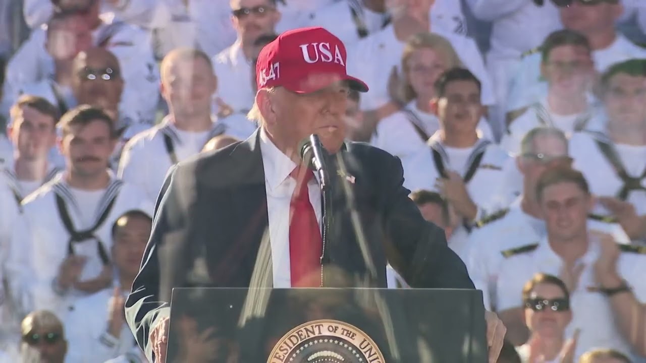 President Trump addresses sailors in Norfolk