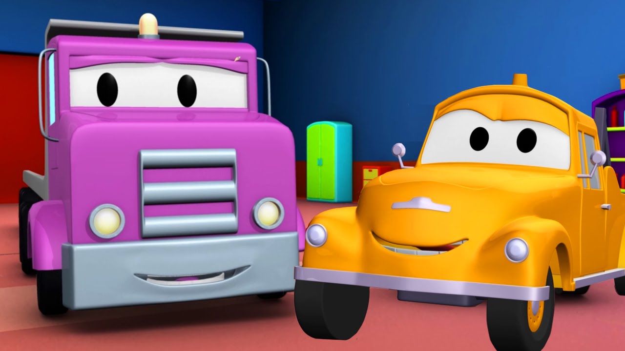 Tom The Tow Truck and the Flatbed Truck in Car City in Car 