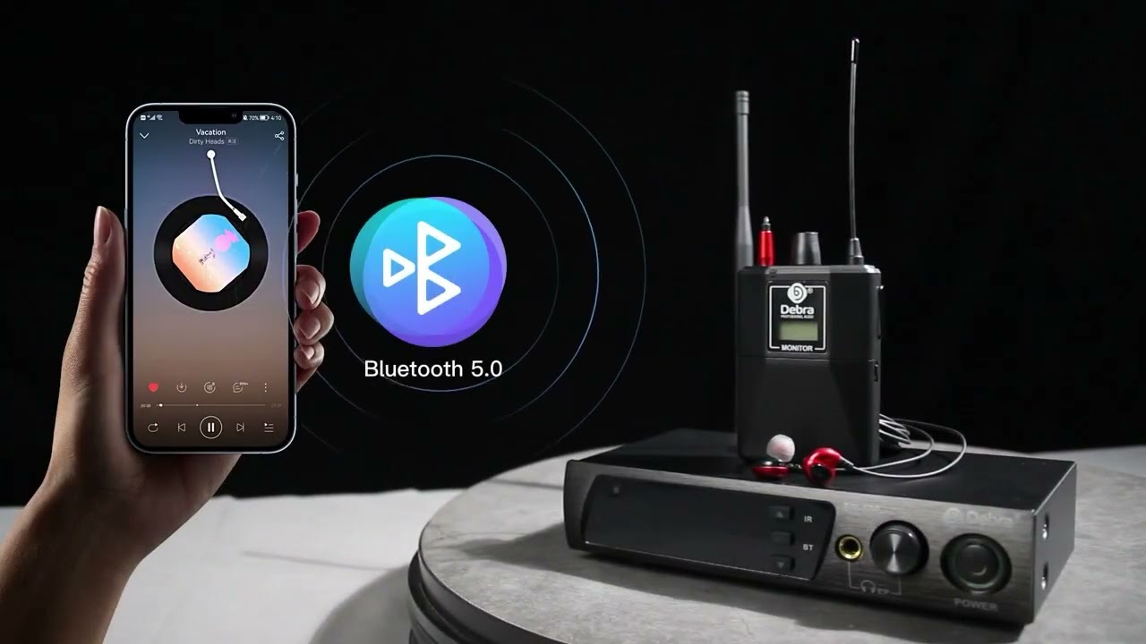 Debra ER102 UHF In Ear Monitor Wireless System Singal Channel Wit