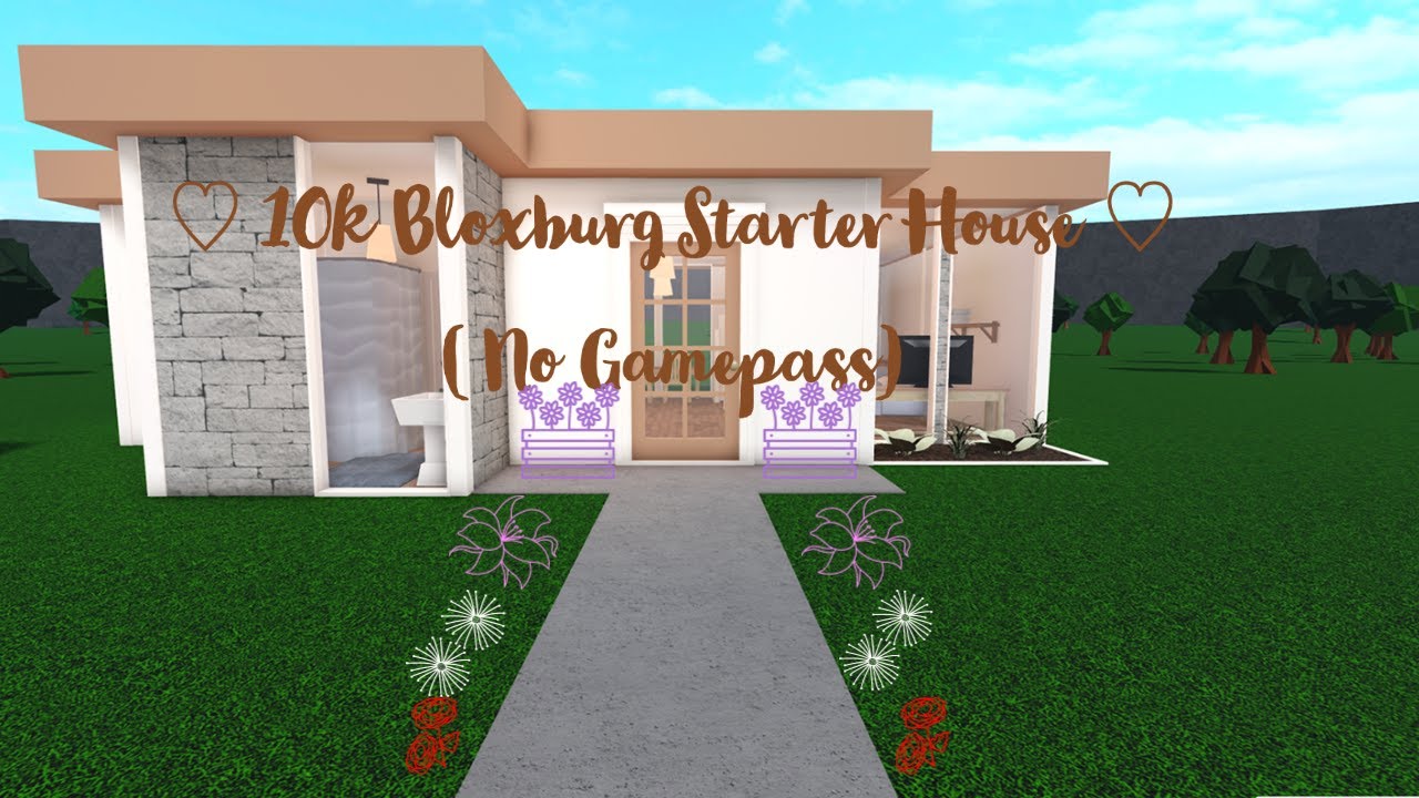 10k Starter House| No Game Pass | Roblox Bloxburg - YouTube