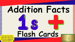 "Ones (1s)" Addition Timed Math Facts on Flash Cards for Kids