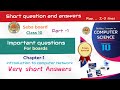 Class 10 chapter 1 Computer science part-1 short question and answers/very short answers#seba #viral