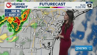 Conditional storm chance Sunday evening
