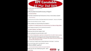 RPF Constable Exam Analysis 2025| RPF Constable Question Paper 2025 | 3 Mar 2nd Shift| RPF Question