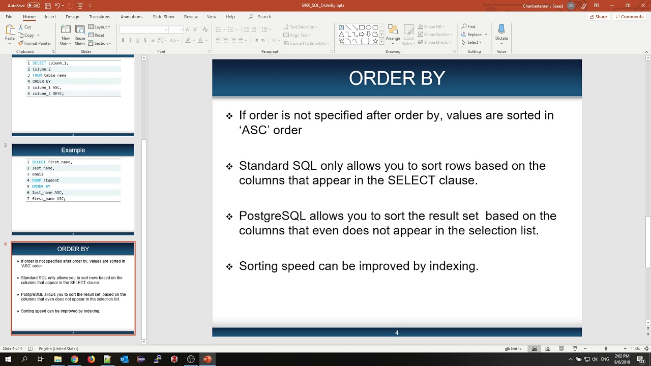 SQL Order By - YouTube