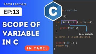 Scope of variables in C Programming (in Tamil) | Local, Global & Static