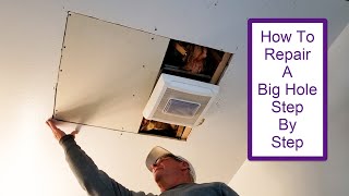 Fix A Big Hole Using The Same Process As Small Drywall Repairs by Rusty Dobbs 1,989 views 2 years ago 14 minutes, 58 seconds