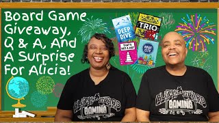 BlackBoardGaming | Board Game Giveaway & Questions Answered...And A Surprise For Alicia!