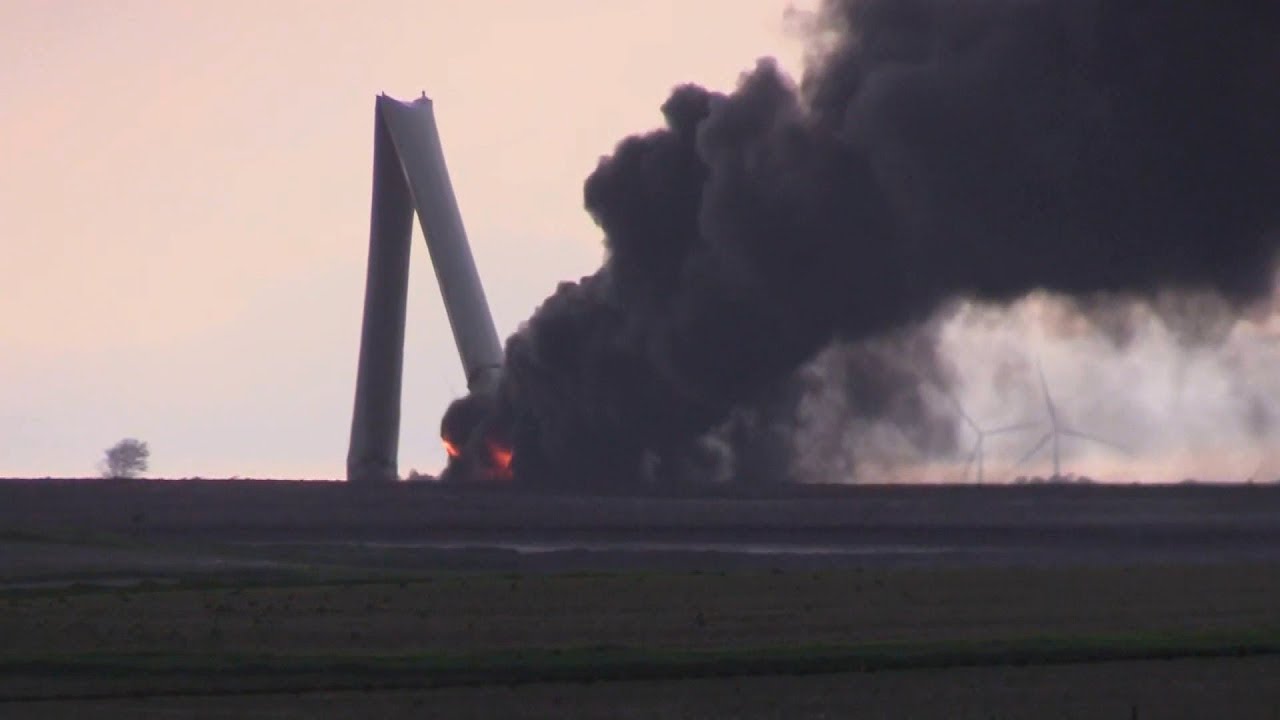Tornado Obliterates Wind Turbines