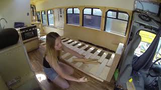 Slat Couch Design for Skoolie, Van Conversion, Bus Conversion, or Tiny Home