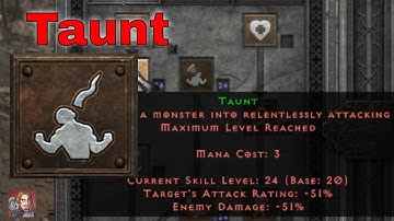 D2R Skills & Abilities - Taunt (Barbarian, Warcries)