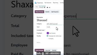 Expense Payment (Qarash bixin) - Odoo; Af-Somali