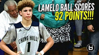 LaMelo Ball Scores 92 POINTS!!!! 41 In The 4th Quarter!! FULL Highlights! Chino Hills vs Los Osos!!