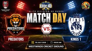 LIVE| 2026 C&DCL 40 Overs Elite Division | Predators Vs Kings 1