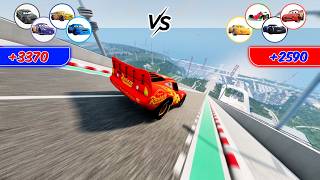 500 Meters & SPINNER vs PIXAR CARS | 🚀 Which Pixar Cars Can Survive? 🤔 - BeamNG Drive | NEW VS OLD screenshot 3