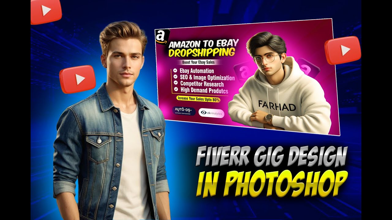 How to Create a Fiverr Gig Image Design in Photoshop | Mantor Vision ...