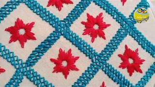 Hand Embroidery;Latest Nakshi Kantha Design Stitch Tutorial Video #57, Nakshi Kantha / নকশী কাঁথা