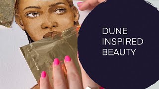 Dune inspired Beauty: Creating a Golden Leaf Background in Watercolor Portrait