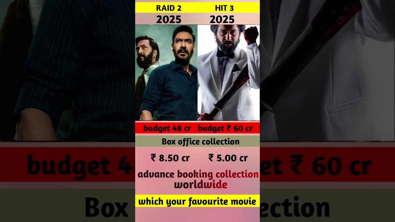 raid 2 vs hit 3 movie advance booking collection comparison | raid 2 vs hit comparison 🔥