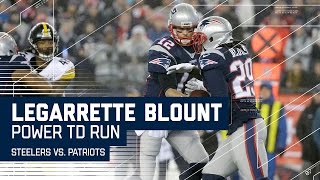 Blount Powers The Patriots Into The End Zone Steelers Vs. Patriots Afc Championship Highlights