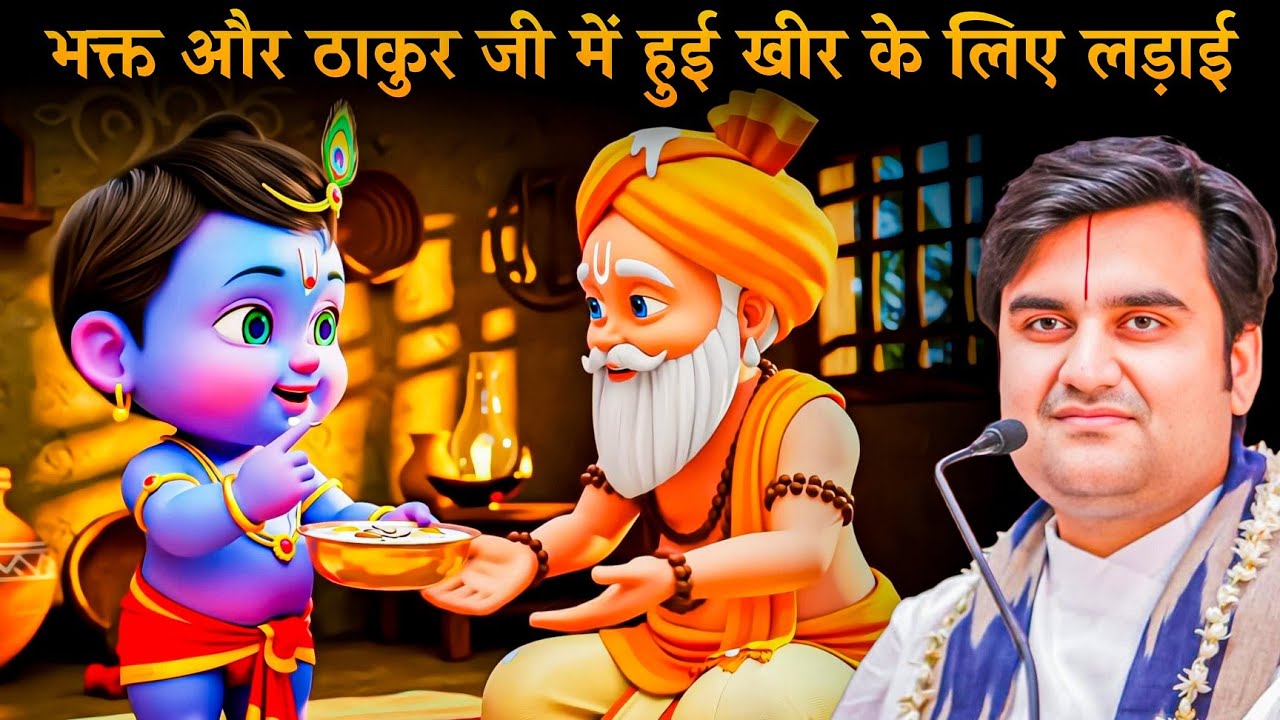 भक्त और ठाकुर जी में हुई खीर के लिए लड़ाई | श्री इंद्रेश उपाध्याय महाराज जी