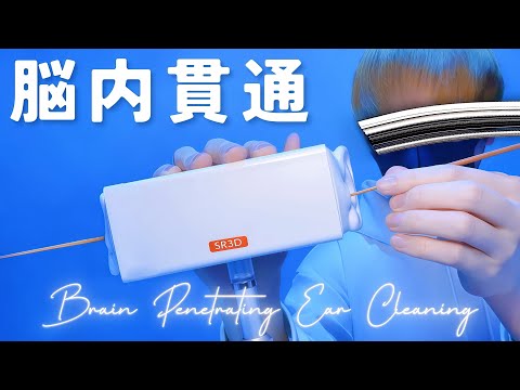 【ASMR】脳内貫通耳かき・SR3D【イヤホン推奨】1時間・圧刺激強め・ほぼ声なし・作業睡眠用/Brain Penetrating Ear Cleaning