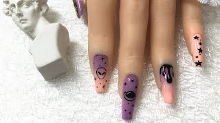 Momo Neo Polish - The Alien Ombre Nail Design - Purple And Pink Tone