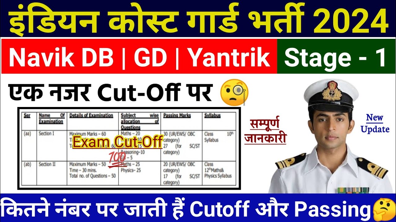 Coast Guard Navik GD DB Cutoff 2024 Coast Guard Cutoff 2023 Coast