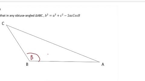 Prove cosine rule in an obtuse-angled
