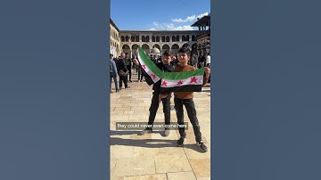 Thumbnail of Syrians gather at mosque in Damascus after the collapse of President Bashar al-Assad's government
