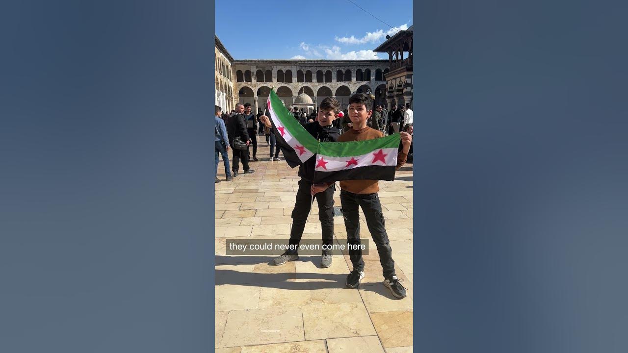 Syrians gather at mosque in Damascus after the collapse of President Bashar al-Assad's government