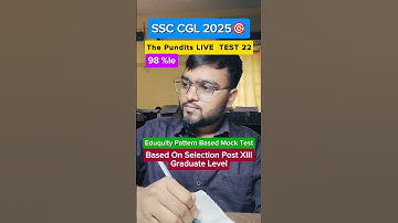 The Pundits Live Mock Test 22🎯 SSC CGL Mock Test |#ssc #ssccgl #shorts #study #motivation #upsc
